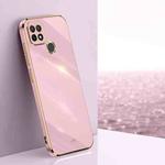 For Realme C21Y XINLI Straight Edge 6D Electroplate TPU Phone Case(Cherry Purple)