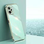 For Realme C31 XINLI Straight 6D Plating Gold Edge TPU Phone Case(Mint Green)