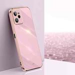 For Realme C35 XINLI Straight 6D Plating Gold Edge TPU Phone Case(Cherry Purple)