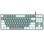 AULA F3287 Wired Color Matching Single Mode 87 Keys Mechanical Keyboard,Green Shaft(Grey)