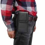 For 5.5-6.3 inch Universal Nylon Cloth Mobile Phone Waist Bag with Card Slot(Black)