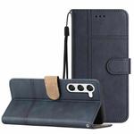 For Samsung Galaxy S23+ 5G Business Style Cowhide Texture Leather Phone Case(Blue)
