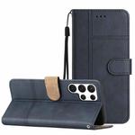 For Samsung Galaxy S23 Ultra 5G Business Style Cowhide Texture Leather Phone Case(Blue)