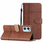 For OPPO Find X5 Lite Business Style Cowhide Texture Leather Phone Case(Coffee)