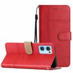 For OPPO Find X5 Lite Business Style Cowhide Texture Leather Phone Case(Red)