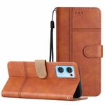 For OPPO Find X5 Lite Business Style Cowhide Texture Leather Phone Case(Brown)