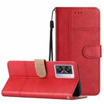 For OPPO A77 5G Business Style Cowhide Texture Leather Phone Case(Red)