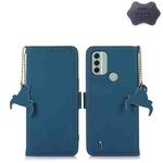 For Nokia C31 Genuine Leather Magnetic RFID Leather Phone Case(Blue)