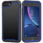 For iPhone 8 Plus & 7 Plus Frame Series TPU + PC Dust-proof Scratch-proof Drop-proof Protective Case(Blue)