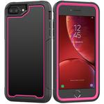 For iPhone 8 Plus & 7 Plus Frame Series TPU + PC Dust-proof Scratch-proof Drop-proof Protective Case(Rose Red)