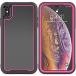 For iPhone XS / X Frame Series TPU + PC Dust-proof Scratch-proof Drop-proof Protective Case(Rose Red)