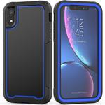 For iPhone XR Frame Series TPU + PC Dust-proof Scratch-proof Drop-proof Protective Case(Blue)