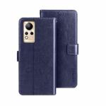 For Infinix Note 12 idewei Crazy Horse Texture Leather Phone Case(Dark Blue)