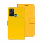 For Infinix Smart 6 Plus idewei Crazy Horse Texture Leather Phone Case(Yellow)