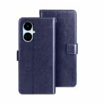 For Tecno Camon 19 idewei Crazy Horse Texture Leather Phone Case(Dark Blue)
