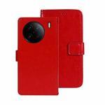 For vivo X90 Pro idewei Crazy Horse Texture Leather Phone Case(Red)