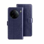 For vivo X90 Pro+ idewei Crazy Horse Texture Leather Phone Case(Dark Blue)