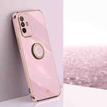 For OPPO A95 5G XINLI Straight Edge 6D Electroplate TPU Phone Case with Ring Holder(Cherry Purple)