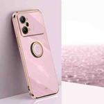 For OPPO K10 Pro XINLI Straight Edge 6D Electroplate TPU Phone Case with Ring Holder(Cherry Purple)