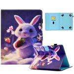 For 8 inch Tablet Electric Pressed TPU Leather Tablet Case(Strawberry Bunny)