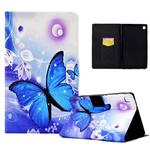 For Samsung Galaxy Tab A7 Lite Electric Pressed TPU Leather Tablet Case(Blue Butterfly)