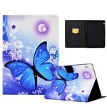 For Huawei MediaPad T3 10 Electric Pressed TPU Leather Tablet Case(Blue Butterfly)