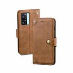 For OPPO A77s idewei Retro Texture Leather Phone Case(Khaki)