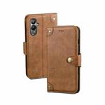 For Tecno Pova 4 idewei Retro Texture Leather Phone Case(Khaki)