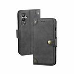 For Tecno Pova 4 idewei Retro Texture Leather Phone Case(Black)