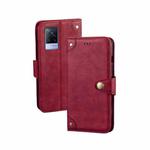For vivo V21s idewei Retro Texture Leather Phone Case(Red)