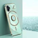 For Nothing Phone 1 XINLI Straight Edge 6D Electroplate TPU Phone Case with Ring Holder(Mint Green)