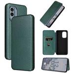For Nokia X30 5G Carbon Fiber Texture Flip Leather Phone Case(Green)