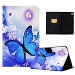 For Samsung Galaxy Tab S6 Lite SM-P610 Electric Pressed TPU Smart Leather Tablet Case(Blue Butterfly)