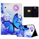 For Samsung Galaxy Tab A 8.0 T350 Electric Pressed TPU Smart Leather Tablet Case(Blue Butterfly)