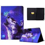 For Amazon Kindle Fire HD 10 2021 Electric Pressed TPU Smart Leather Tablet Case(Butterfly Wolf)