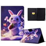 For Amazon Kindle Fire HD 10 2021 Electric Pressed TPU Smart Leather Tablet Case(Strawberry Bunny)