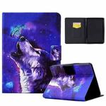 For Amazon Kindle Paperwhite 5 2021 Electric Pressed TPU Smart Leather Tablet Case(Butterfly Wolf)