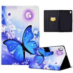 For Lenovo Tab M10 HD Gen 2 Electric Pressed TPU Smart Leather Tablet Case(Blue Butterfly)