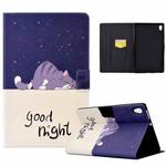 For Lenovo Tab M10 HD Gen 2 Electric Pressed TPU Smart Leather Tablet Case(Lazy Cat)
