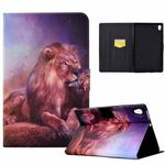 For Lenovo Tab M10 HD Gen 2 Electric Pressed TPU Smart Leather Tablet Case(Lion King)