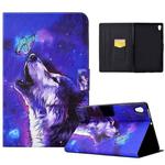 For Lenovo Tab M10 HD Gen 2 Electric Pressed TPU Smart Leather Tablet Case(Butterfly Wolf)