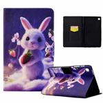 For iPad 10.2 / Air 10.5 2019 / Pro 10.5 2017 Electric Pressed TPU Smart Leather Tablet Case(Strawberry Bunny)