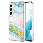 For Samsung Galaxy S23 5G Electroplating Marble Dual-side IMD TPU Phone Case(Green 004)
