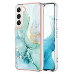 For Samsung Galaxy S23+ 5G Electroplating Marble Dual-side IMD TPU Phone Case(Green 003)
