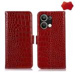 For OPPO Reno9 Pro+ Crocodile Top Layer Cowhide Leather Phone Case(Red)