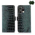 For OPPO Reno9 Pro+ Crocodile Top Layer Cowhide Leather Phone Case(Green)