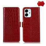 For Honor 80 SE Crocodile Top Layer Cowhide Leather Phone Case(Red)