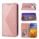 For Xiaomi 13 Pro Cubic Grid Calf Texture Magnetic Leather Phone Case(Rose Gold)