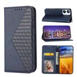 For Realme 10 4G Cubic Grid Calf Texture Magnetic Leather Phone Case(Blue)