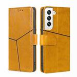 For Samsung Galaxy S23 5G Geometric Stitching Horizontal Flip Leather Phone Case(Yellow)